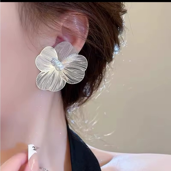 Zara Jewelry - Flora Silver and White Butterfly Earrings with Shimmering Design